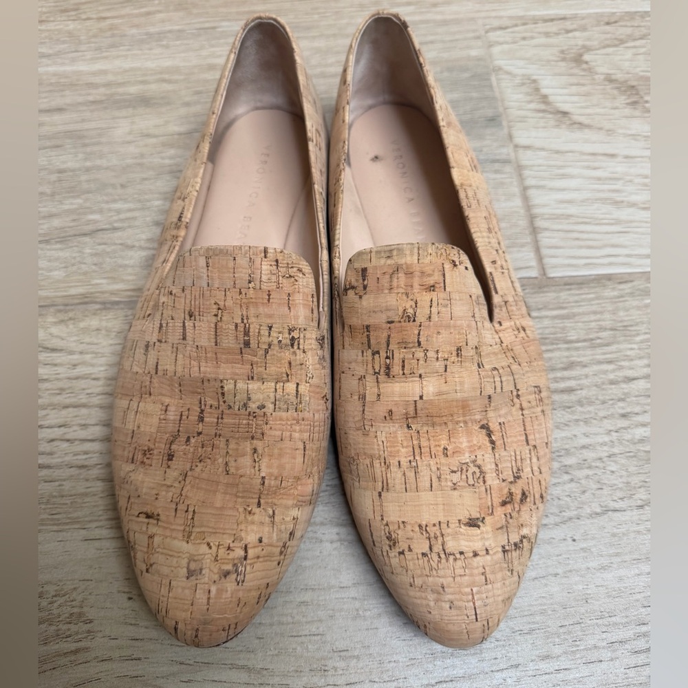 Veronica Beard Cork Loafer Flats - Neutral Cork